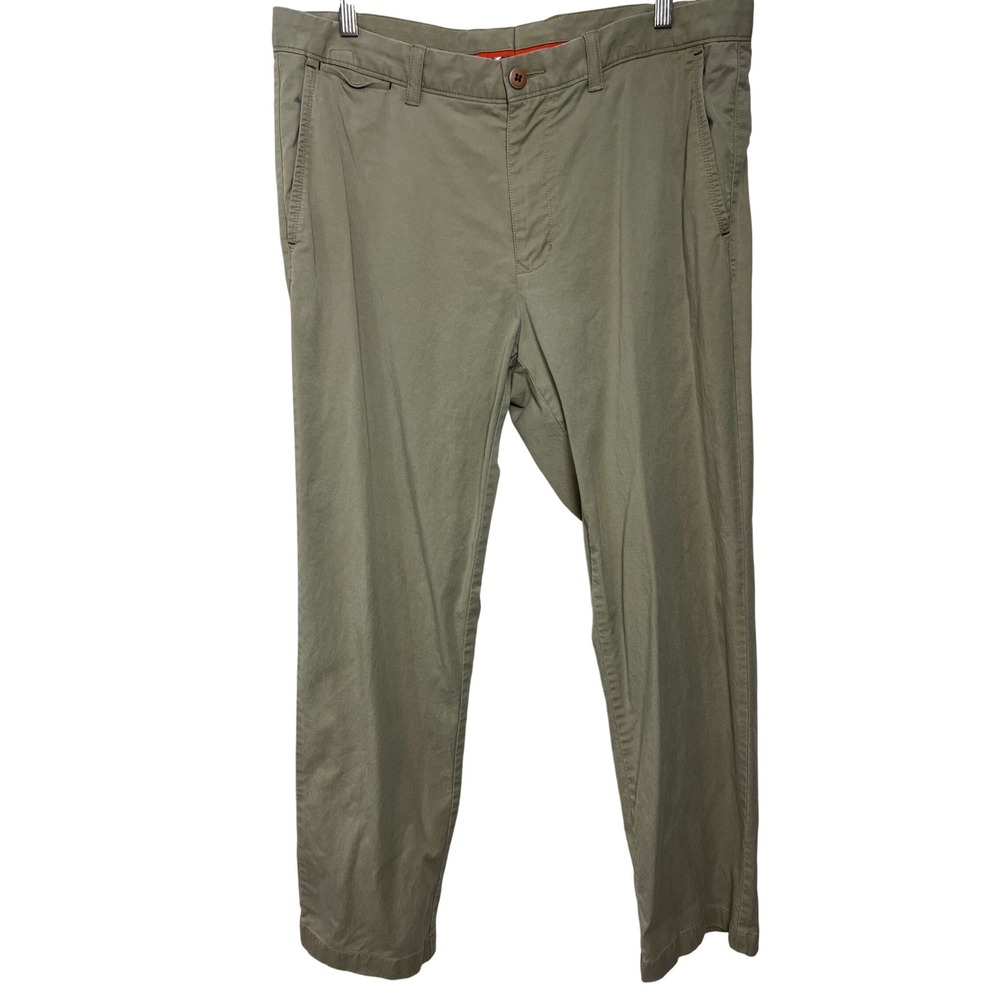 Tommy Bahama Mens Khaki Chino Pants Khaki Tan Straight Fit Size 35x32 Tencel G23